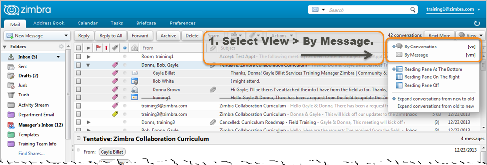 Did You Know? Switching from Conversation to Message View - Zimbra : Blog