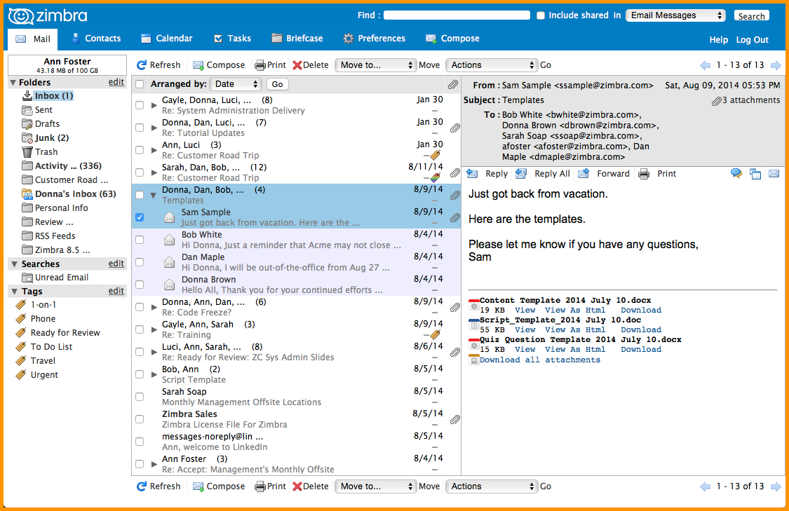 Zimbra ошибка вложения файлов